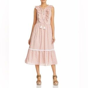 Kate Spade Pink Geometric Lace-Up Dress
